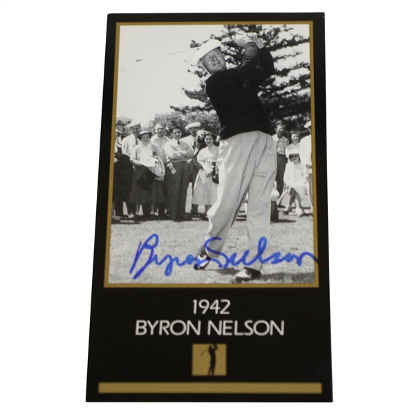 Byron Nelson Signed 1942 GSV Golf Card JSA ALOA