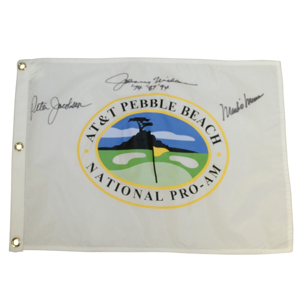 Miller, O' Meara & Jacobsen Signed AT&T Pebble National Beach Pro-Am Flag JSA ALOA
