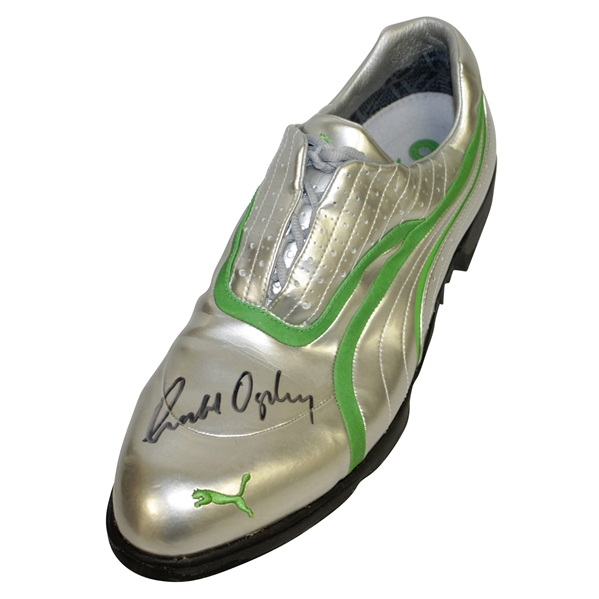 Geoff Oglivy Signed Worn Silver Puma Shoe JSA ALOA