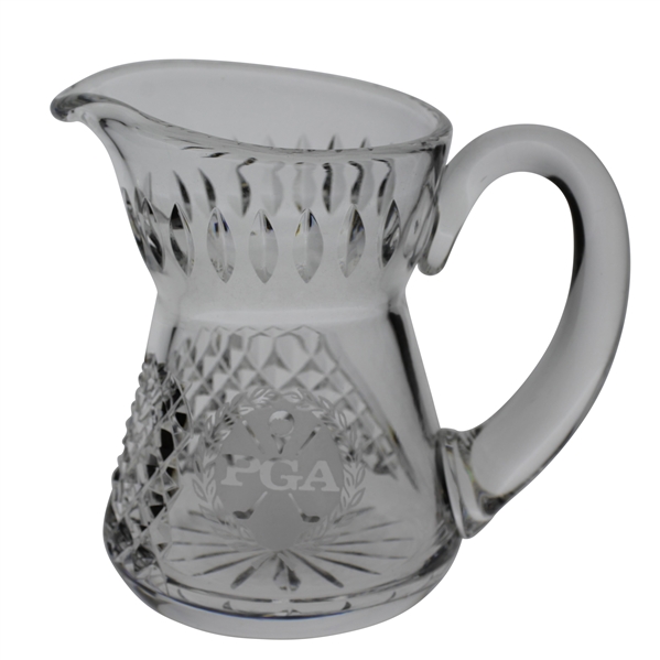 PGA Etched Cut Crystal Coffee Creamer Pitcher - Gift From PGA of America to Past President