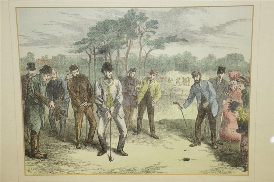 1869 Match at Blackheath by Frederick Gilbert Wood Block Engraving Reproduction