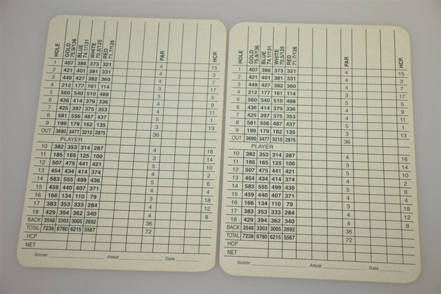 1996 Presidents Cup at Robert Trent Jones Golf Club Multi-Signed Scorecards w/ Photo JSA ALOA