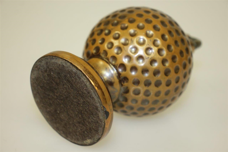Vintage Bronze Dimple Golf Ball Desk Cigarette Lighter on Base