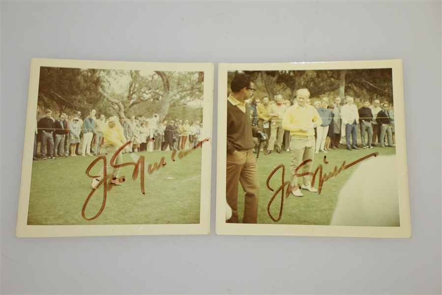 Jack Nicklaus Signed Pebble Beach Original 1970's Amateur Photos JSA ALOA