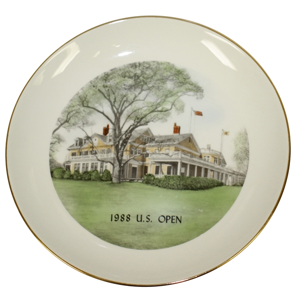 1988 US Open at The Country Club of Brookline Hand Colored Clubhouse Plate