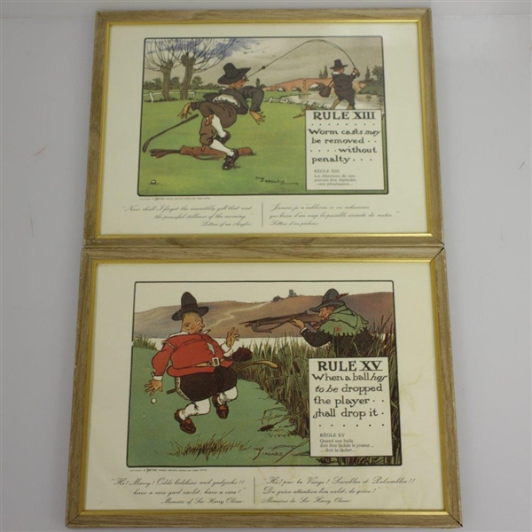 Perrier Water Golf Rules Set By Charles Crombie - Reproductions of Prints Circa 1905