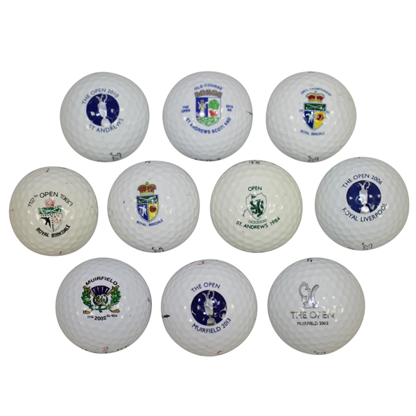 1983 - 2013 Open Championship Balls - 10 in Total From St Andrews, Birkdale & Others 
