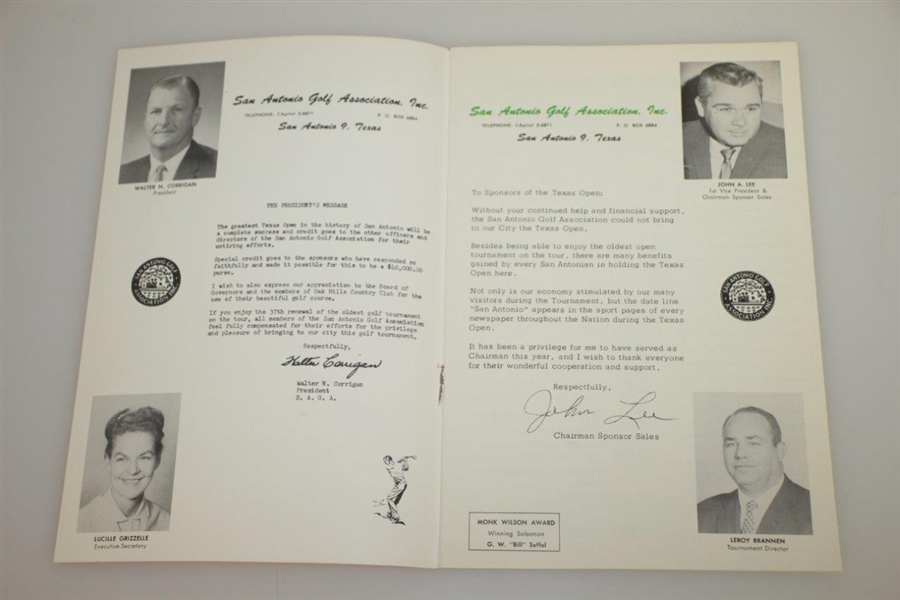 1964 Texas Open at Oak Hills CC Program Feat. Hometown Golfer Jimmy Demaret