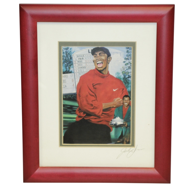 Tiger Woods 1997 Masters Matted & Framed Print Signed by Artist