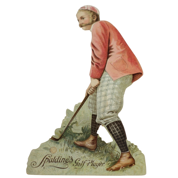 1896 AG Spalding & Bros Golf Player Die Cut Ad Stand Up Card by Koerner & Hayes of Buffalo