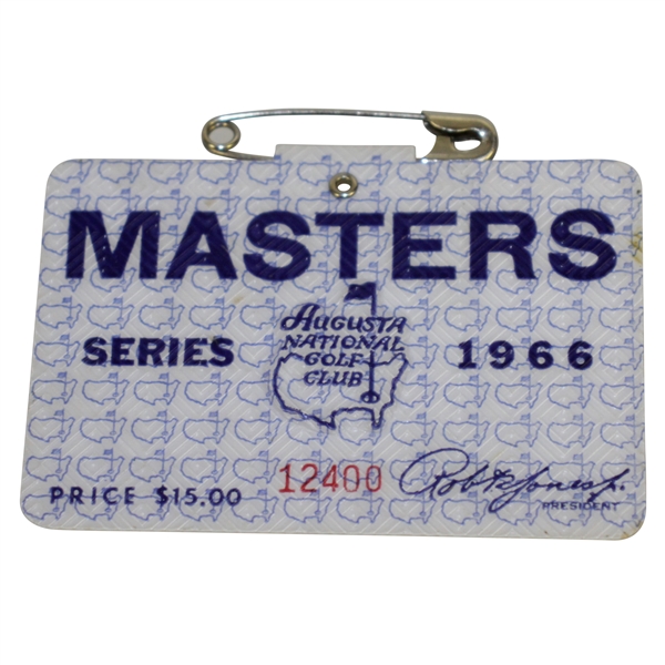 1966 Masters Tournament Series Badge #12400 - Jack Nicklaus Winner