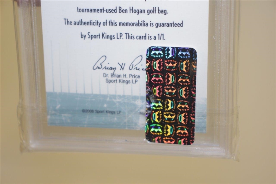 Ben Hogan Personally Used Golf Bag 1/1 Swatch Sport Kings Beckett Graded 9 Mint Card 