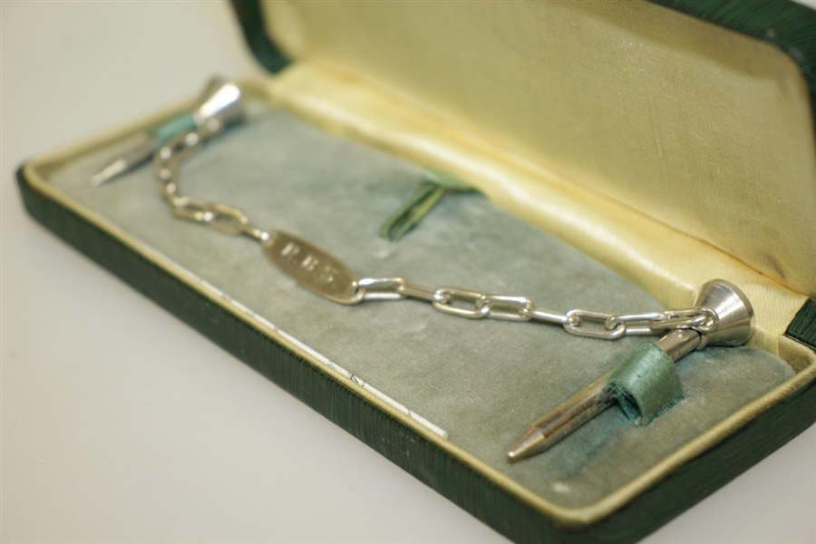 A Pair of Sterling Silver 'Reddy Tees' Connected w/ Chain by Lambert Bros in Original Box