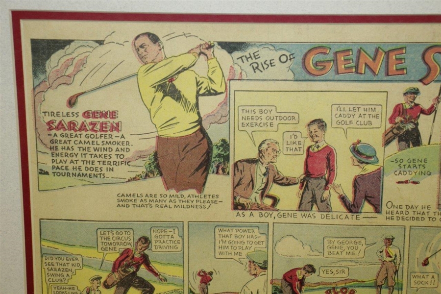 Gene Sarazen Camel Tobacco Comic Strip in Framed Presentation