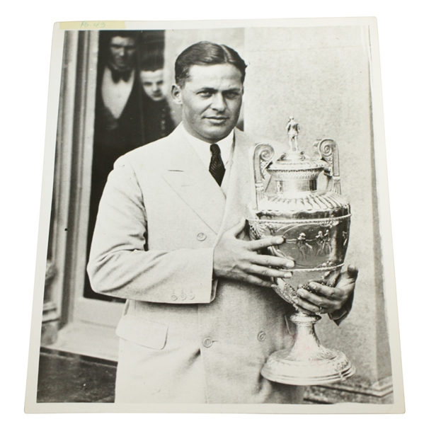 Bobby Jones 1930 British Amateur Trophy Presentation News Service Photograph - First Leg Grand Slam