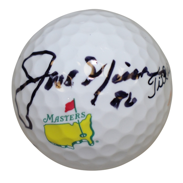 Jack Nicklaus Signed Masters Logo Titleist Ball w/ Inscription 86 JSA ALOA