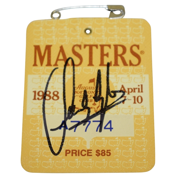 Sandy Lyle Signed 1988 Masters Tournament Badge #A7774 JSA ALOA