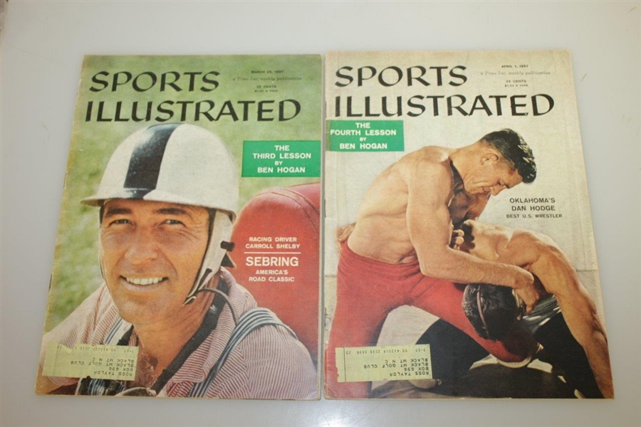 Ben Hogan's 5 Lessons-The Modern Fundamentals of Golf 1957 Sports Illustrated Magazines Set of Five