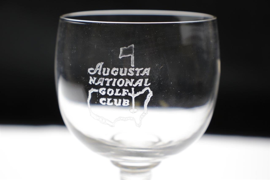Augusta National Golf Club Classic Etched Ribbed Stem Wine Glass