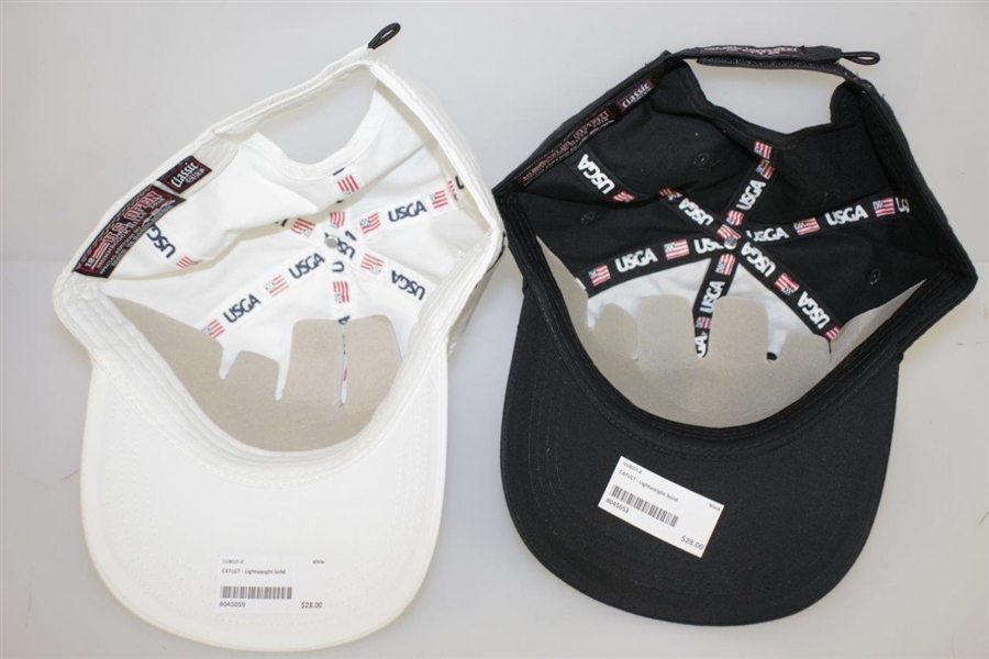 Two 2018 US Open at Shinnecock Hills Golf Hats - White & Black