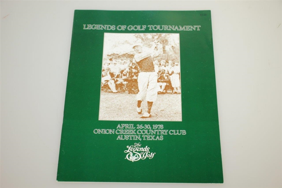 1978 Legends of Golf Tournament Program with Grounds Badge & Five Day Tickets