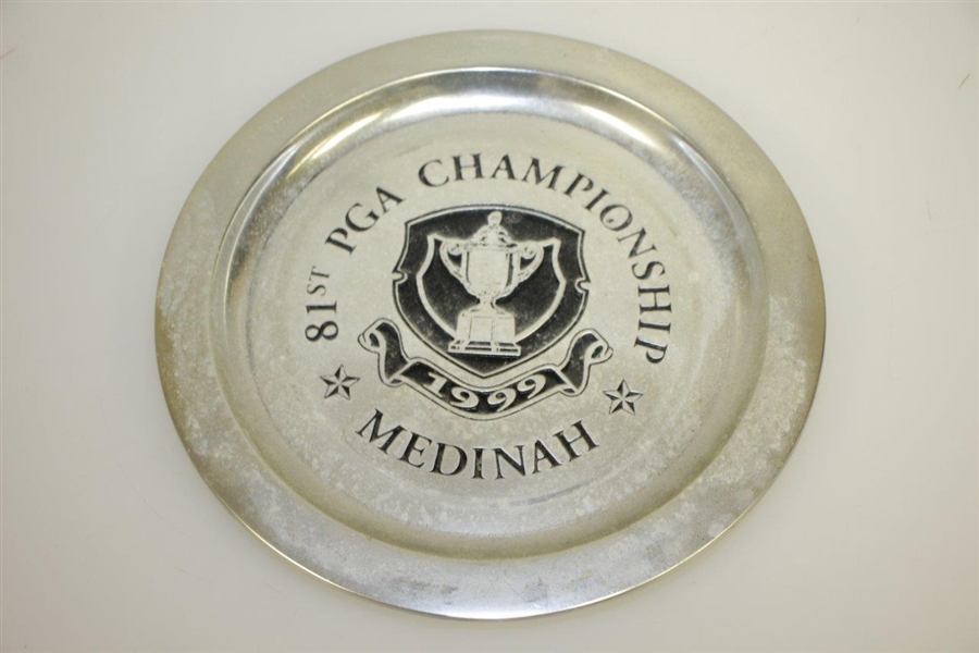 1999, 2000, 2001 & 2002 PGA Championship Commemorative Ltd Pewter Plates - Woods & Others