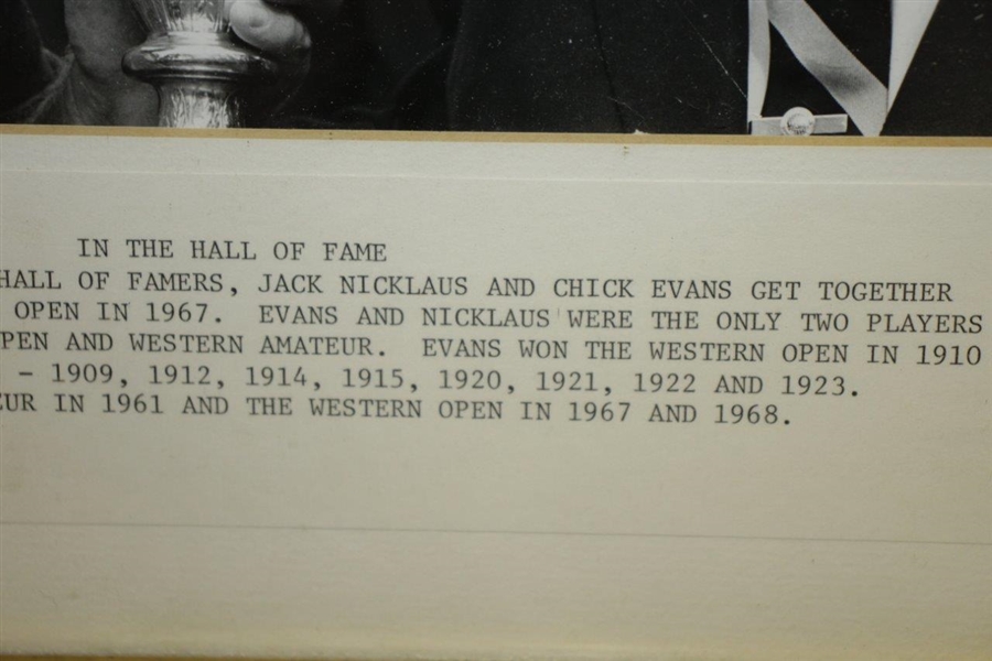 1967 Western Open Winner Jack Nicklaus and Chick Evans Photo w/ Caption