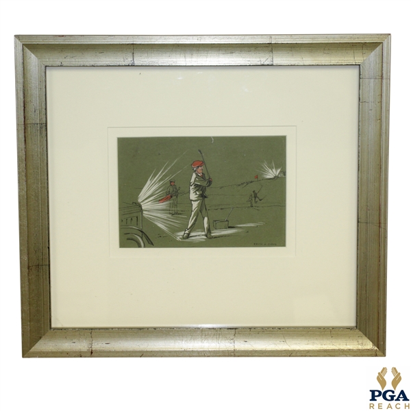 Golfer by Night Color Print by Edith A. Cobieu