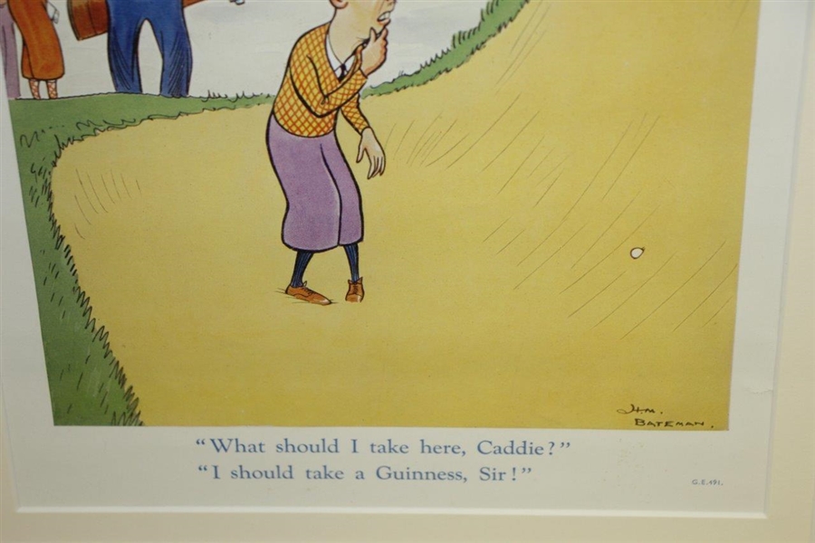 Guinness Advertising Cartoon Illustration of Golfer by Artist Jean Bateman