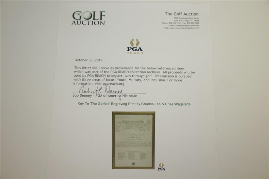 Key To 'The Golfers' Engraving Print by Charles Lee & Chas Wagstaffe