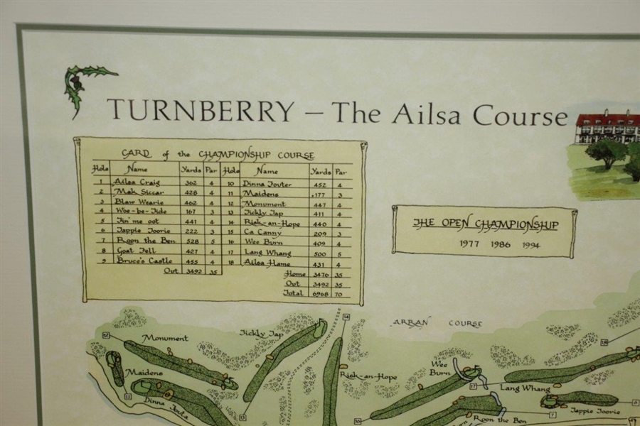 Turnberry Golf Course Framed Print w/ Open Championship Years