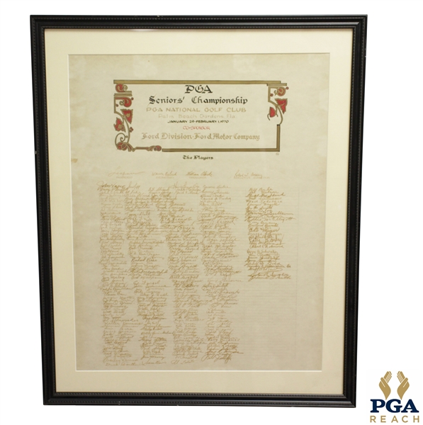 1970 PGA Senior Championship Signed Player Registration by Field - Sam Snead Win JSA ALOA