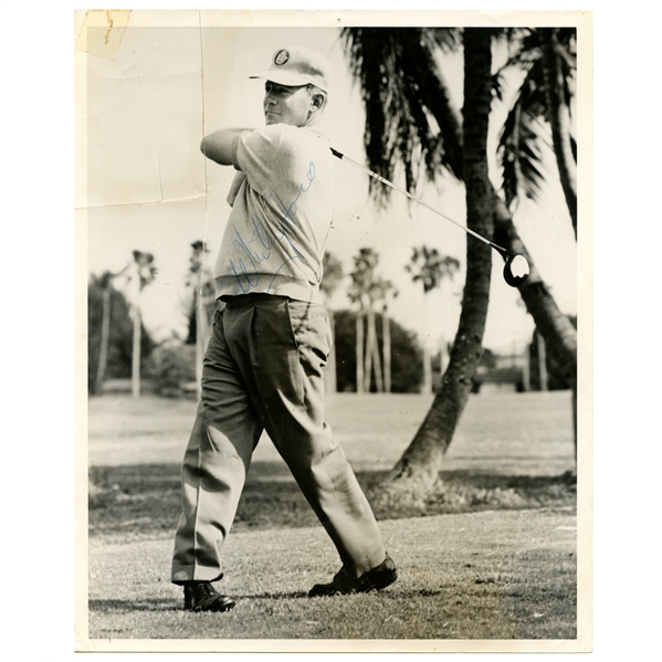 Whitey Ford 1960's Signed 8x10 Golfing Photograph JSA ALOA