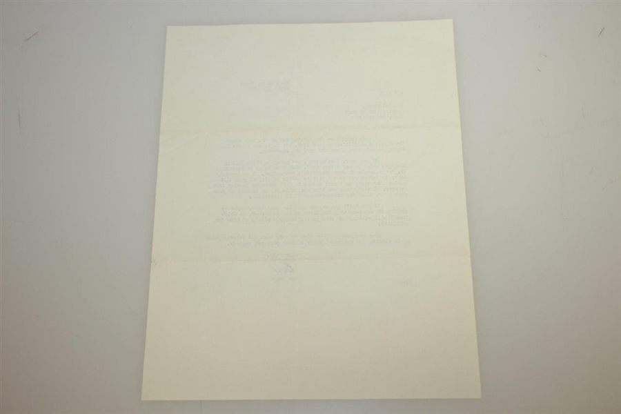 Ben Hogan Signed 1950 Personal Letter to Rod Munday Attempting to Set Up Exhibition JSA ALOA
