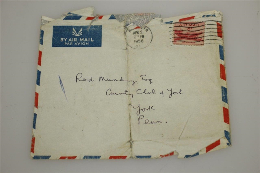 Henry Cotton Signed 1956 Personal Letter to Rod Munday w/ Appearance Fee Content JSA ALOA