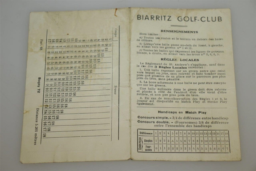 Rod Munday's US Army Certificate for 1945 USFET Golf Champ 3rd, Horton Smith Photo & Scorecard - Biarritz France