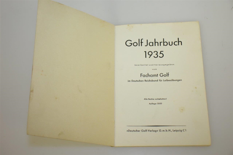 1935 Golf Jahrbuch German Golf Yearbook