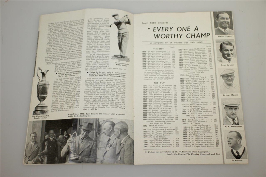 1960 'The Story of the Open' Dundee Evening Telegraph And Post Publication