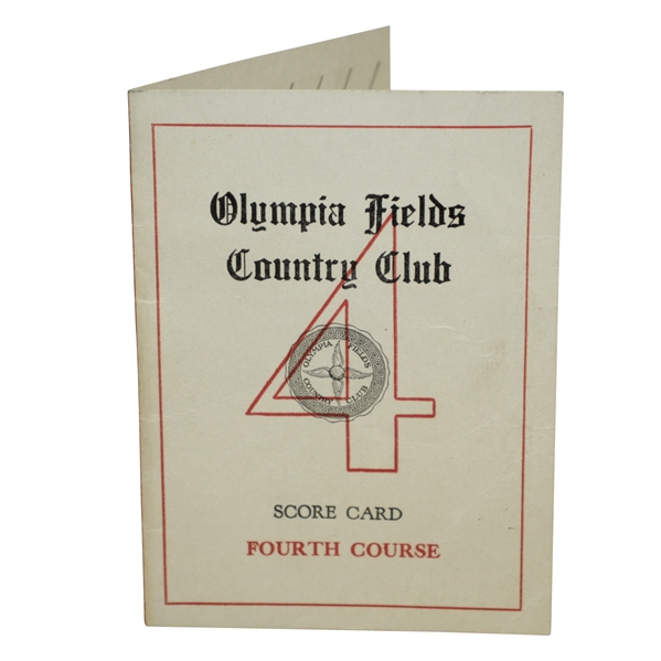 Vintage Olympia Fields Country Club Scorecard - 4th Course