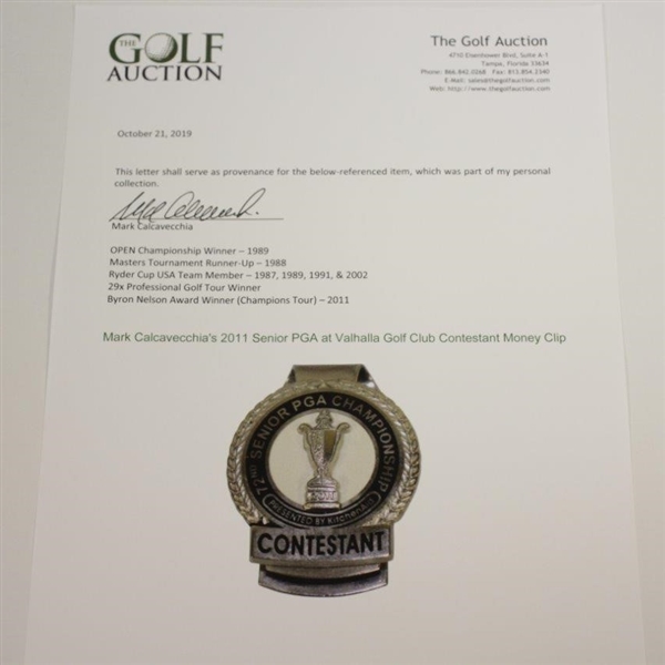 Mark Calcavecchia's 2011 Senior PGA at Valhalla Golf Club Contestant Money Clip