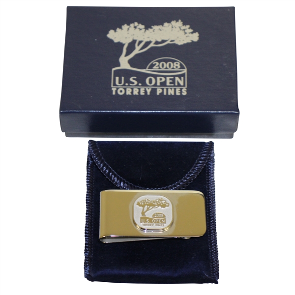 2008 US Open at Torrey Pines Silver Money Clip in Box - Mark Calcavecchia's Collection