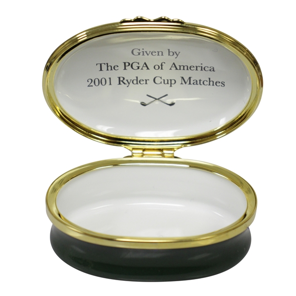 Mark Calcavecchia's 2001 Ryder Cup Halycyn Days Enamels Trinket Box Gifted by PGA of America