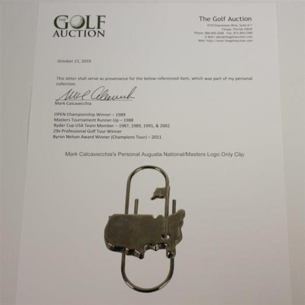 Mark Calcavecchia's Personal Augusta National/Masters Logo Only Clip
