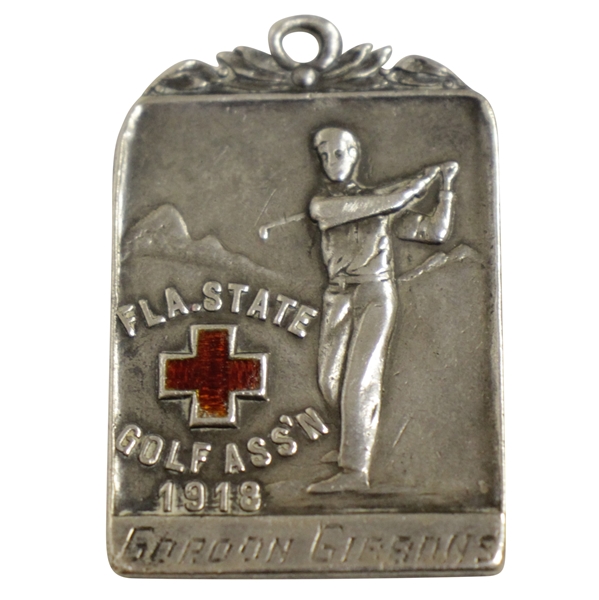 1918 American Red Cross Florida St Golf Ass'n Sterling Winner's Medal - Gordon Gibbons
