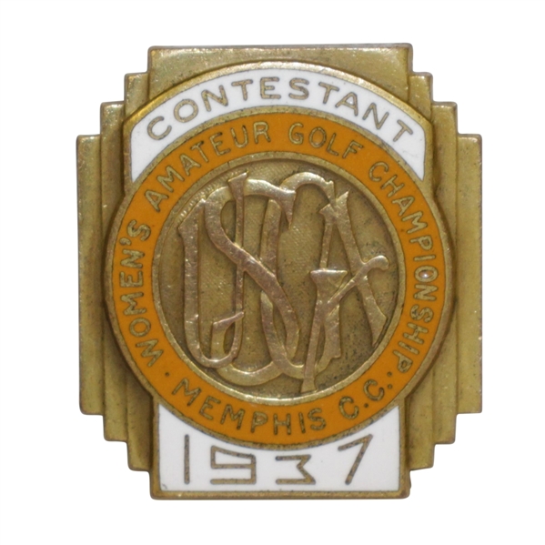1937 Women's US Amateur Championship at Memphis CC Contestant Badge