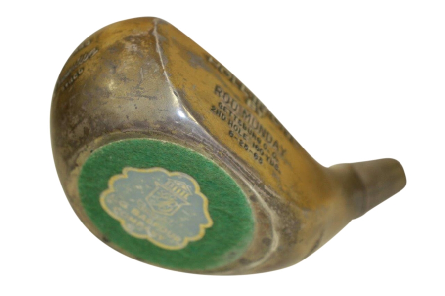Rod Munday's 1963 Hole In One Award From Round w/ Dwight D Eisenhower at Gettysburg CC