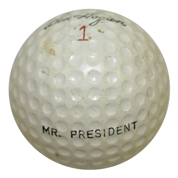 Dwight D Eisenhower's Personal Mr President Ben Hogan Golf Ball