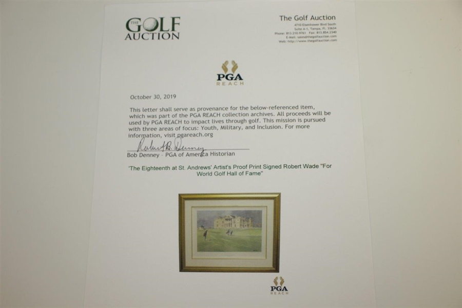 'The Eighteenth At St. Andrews' Artist's Proof Print Signed Robert Wade For World Golf Hall of Fame