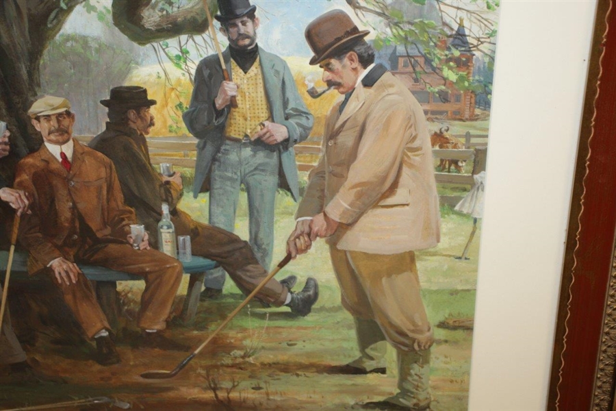 Original 'The Old Apple Tree Gang' by Leland R. Gustavson Watercolor Painting