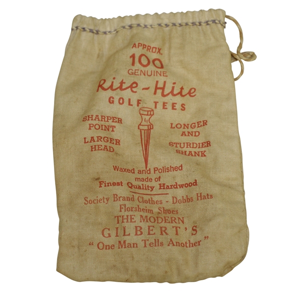 Vintage Rite-Hite Genuine Golf Tees Canvas Tee Bag with Tees - Gilbert's - Crist Collection